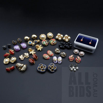 Collection of Costume Jewellery Clip On Earrings