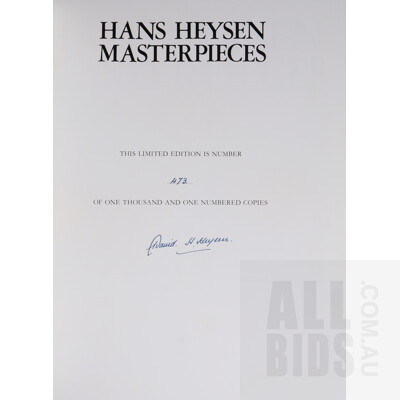 Hans Heysen Masterpieces, Rigby, Adelaide, 1977, Limited Edition 473/1001 Copies Signed by David Heysen, Cloth Bound Hardcover in Cloth Bound Slip Case