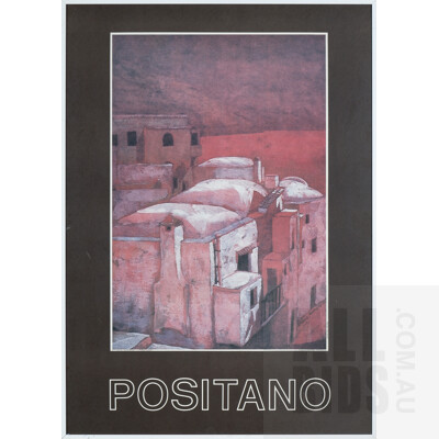 A Framed Ottavio Romano Reproduction Print, Positano, 70 x 50 cm