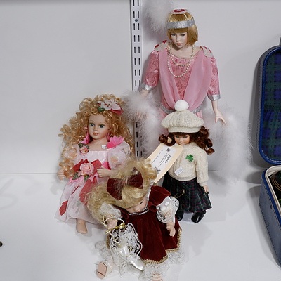 Four Various Porcelain Dolls including Alberon