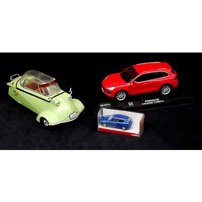1:43 Scale Reliant Robin and Porsche Cayenne and a 1:144 Audi A3 (3)