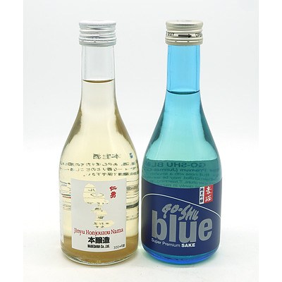 Go-Shu Blue Super Premium Sake 300ml and Jinyu Honjouzou Nama 300ml (2)