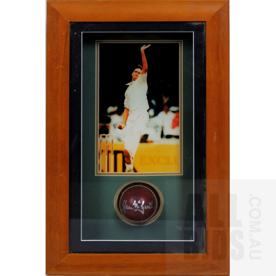 Limited Edition Glenn McGrath Signed Ball, Photograph and Plaque in Box Frame - 149/200