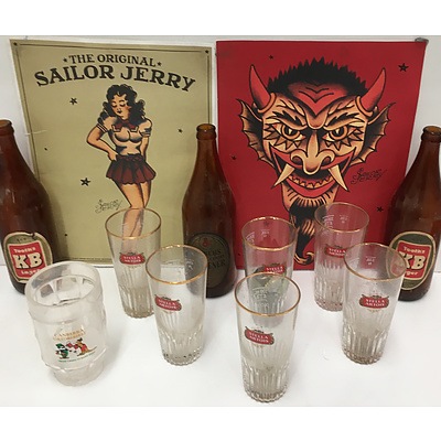 Assorted Bar Memorabilia  - Stella Artois / Sailor Jerry