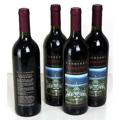 Canberra Federation Great Australian Red Wine (1996 Cabernet Franc) - Lot of Four Bottles (4)