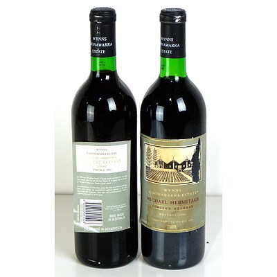 Wynns Coonawarra Limited Release Michael Hermitage 1990 - Lot of Two Bottles (2)