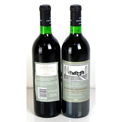 Wynns Coonawarra Limited Release Michael Hermitage 1990 - Lot of Two Bottles (2)
