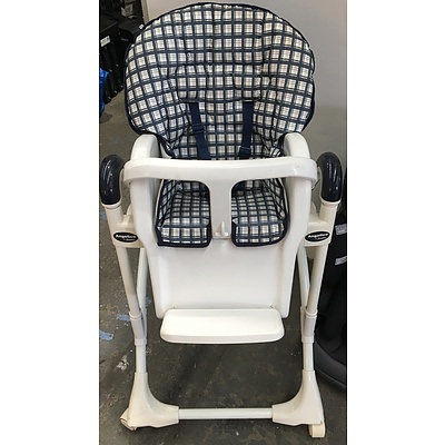 Assortment Of Baby Care Items, Including Baby Car Safety Seats, High Chair And Walker