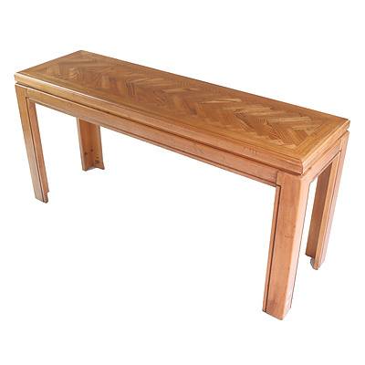 French Antique Style Console Table in Beech and Chestnut