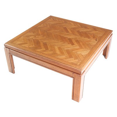 French Antique Style Coffee Table in Beech and Chestnut