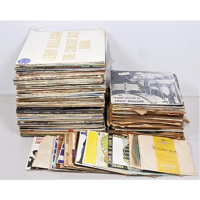 Quantity of Approximately 175 Vinyl Records Including Jazz, Pop on & inch, 33 1/2 and LP