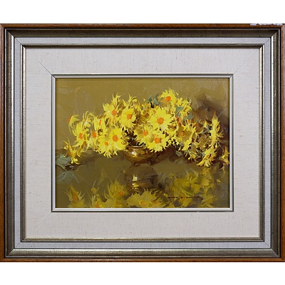 Alan D. Baker (1914-1987), Floral Still Life, Oil on Board