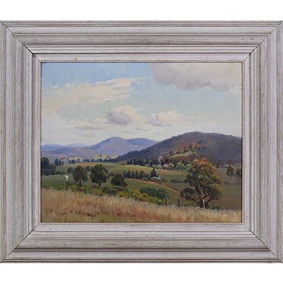 Erik Langker (1898-1982), Landscape Near Cooma, Oil on Board