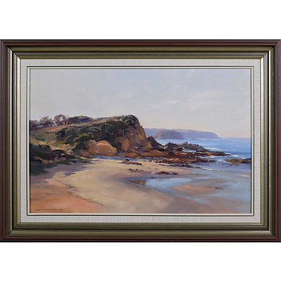 John Sharman (born 1939), Coastal Scene, Oil on Canvas on Board