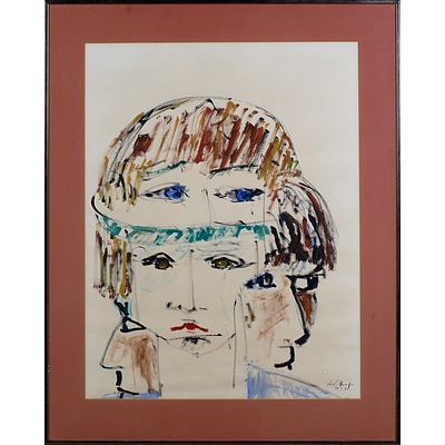 Lisa O'Keefe, Faces 1975, Oil on Paper