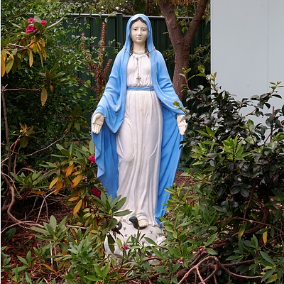 Tall Painted Composite Figure of Mary