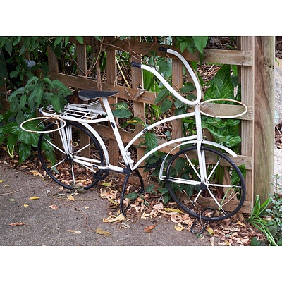 Painted Cast Metal Bicycle Plant Stand