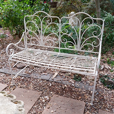 Decorative Painted Metal Garden Seat