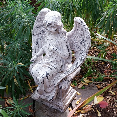 Painted Moulded Plastic Figure of an Angel
