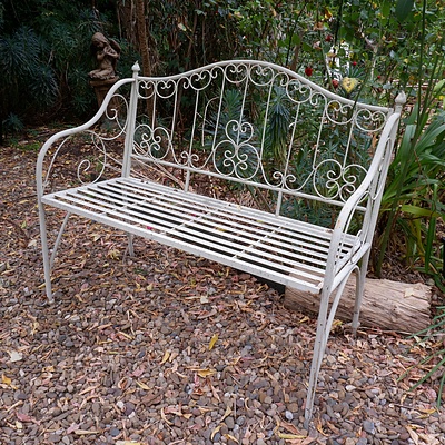 Painted Metal Garden Seat