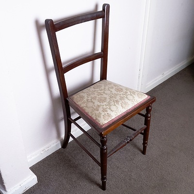 Mid Victorian Side Chair with Floral Brocade Upholstery