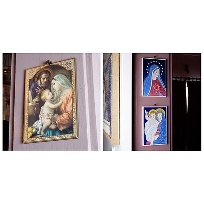 Two Italian Ceramic Catholic Plaques and Another