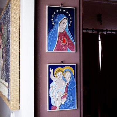 Two Italian Ceramic Catholic Plaques and Another