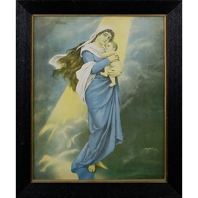 Vintage 1920s Print of Mary and Jesus