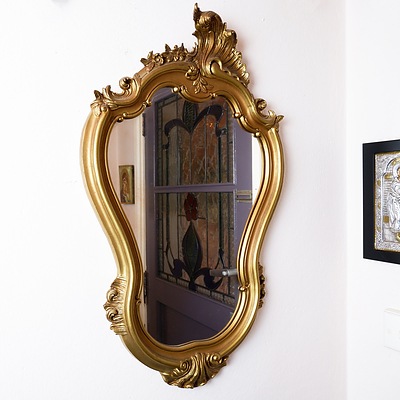 Gilt Moulded Plastic Rocco Style Mirror