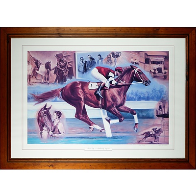 Limited Edition Phar Lap Lithograph, Signed by Peter Barlow, 1308/2500