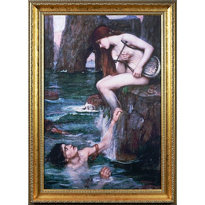 Framed John Waterhouse Offset Print, The Siren