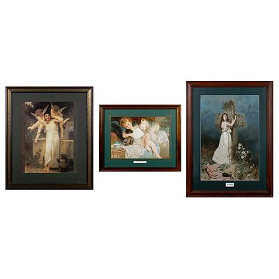 Three Framed Prints, Playmates, The True Refuge, and Another