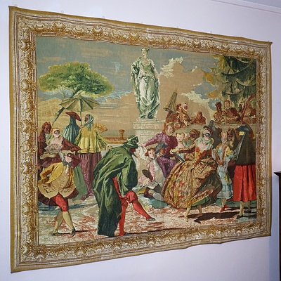 Large French D'Art De Rambouillet Tapestry, Mid to Late 20th Century