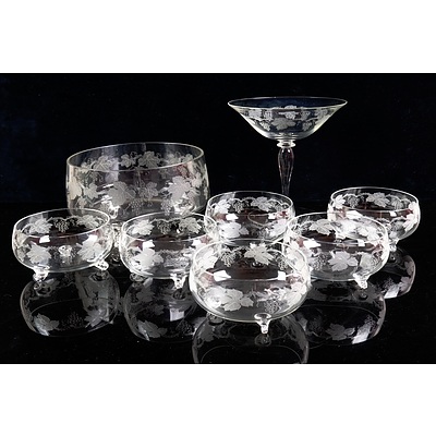 Large Collection of Cut Crystal and Etched Glassware