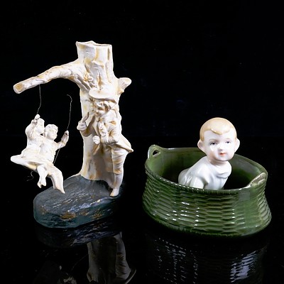 Two Antique Ceramic Figural Groups