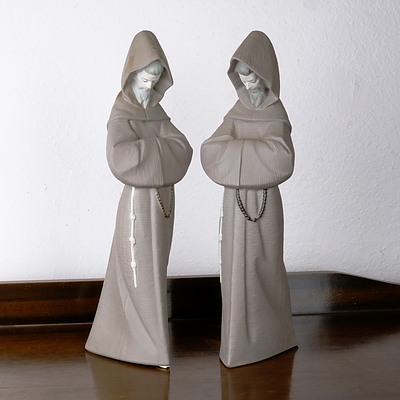 Pair of Lladro Monk Figures