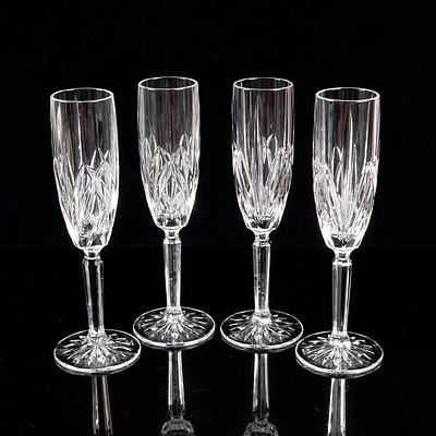 Four Marquis By Waterford Cut Crystal Champagne Glasses