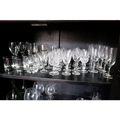 Large Collection of Crystal and Glass Stemware