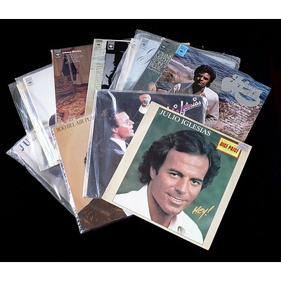 Collection of Johnny Mathis and Julio Iglesias Records