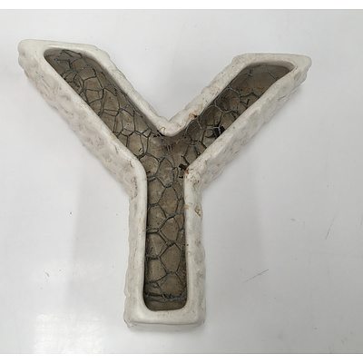 Ceramic Table Decoration Letter Y - Lot Of 12