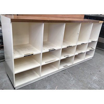 Painted Timber Mail Shelf System