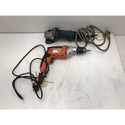 Makita Angle Grinder with Performer Impact Drill