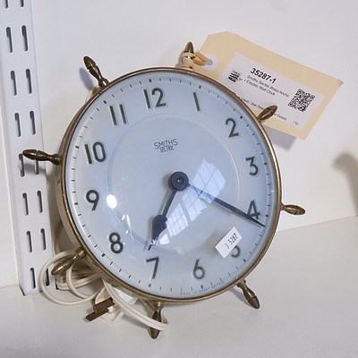 Smiths Sectric Brass Anchor Electric Wall Clock