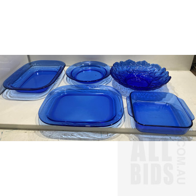 Blue Glass, Casserole Dishes & Serving Plates