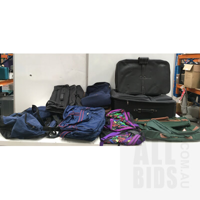 Assorted Suitcases, Travel Bags And Back Packs - Lot Of Seven