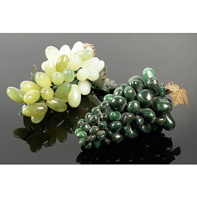 Two Carved Hardstone Grape Bunches