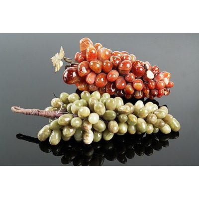 Two Carved Hardstone Grape Bunches