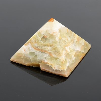 Three Alabaster Pyramids, Gemstone Apple and Assorted Collectibles