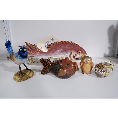 Assorted Fish and Bird Figurines