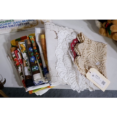 Assorted Vintage Tea Towels and Doilies